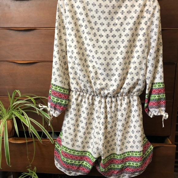 Neon Tribal Print Romper - Picture 2 of 8